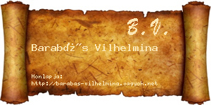 Barabás Vilhelmina névjegykártya